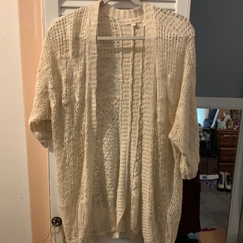 Size Large, beige knitted cardigan by pink• rose premium